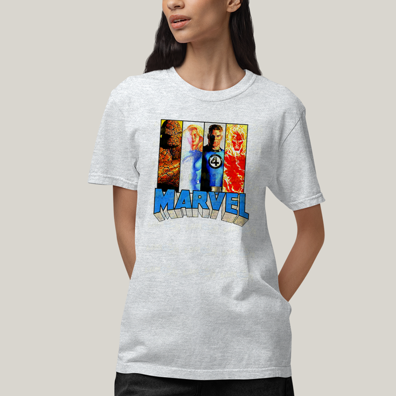 Camiseta Algodão Unissex T shirt Quarteto Fantástico Marvell Retrô