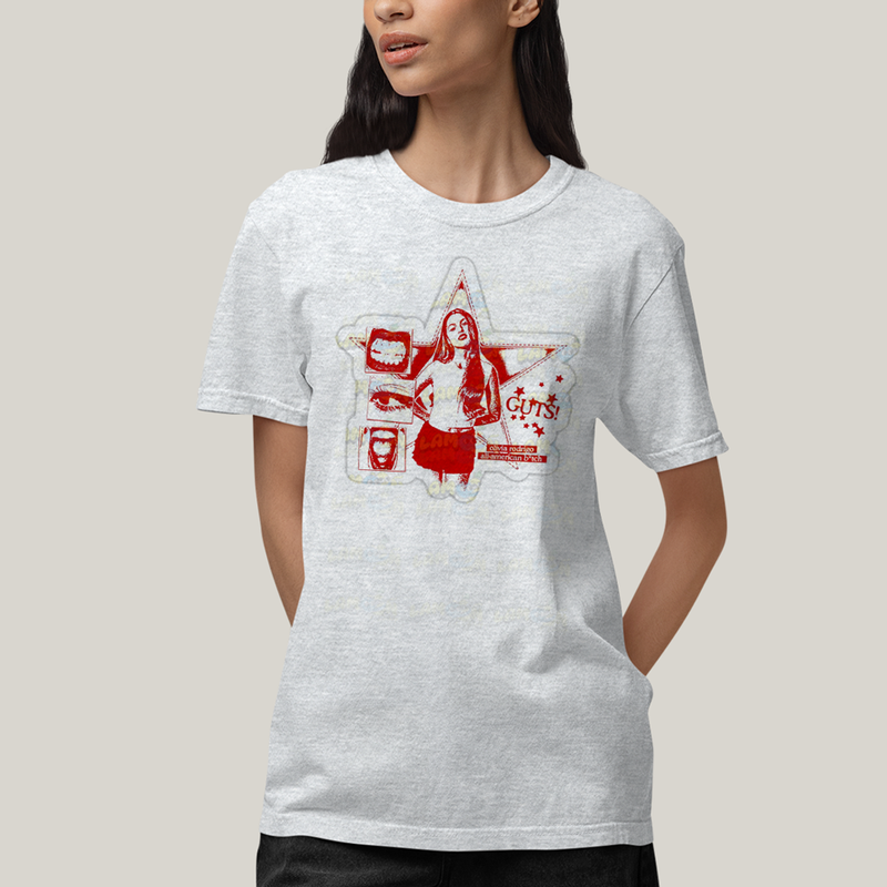 Camiseta Algodão Unissex T shirt Olivia Rodrigo Guts Star