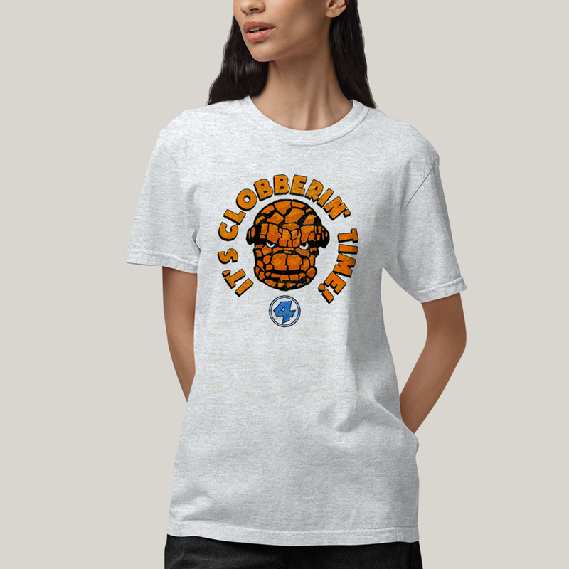 Camiseta Algodão Unissex T shirt Quarteto Fantástico O Coisa Tá na Hora do Pau 1