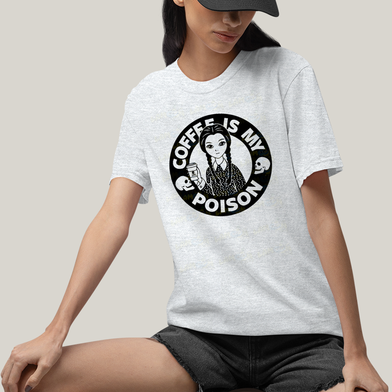 Camiseta Algodão Unissex T shirt Wandinha Café é Meu Veneno