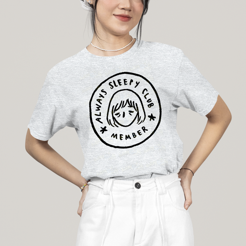 Camiseta Algodão Unissex T shirt Membro do Clube Sempre com Sono
