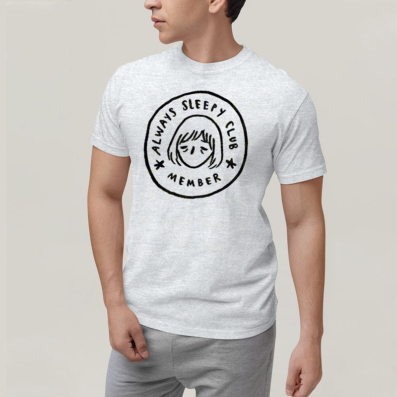 Camiseta Algodão Unissex T shirt Membro do Clube Sempre com Sono