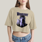 Cropped Oversized Algodão Unissex T shirt Wandinha Roxo Wednesday