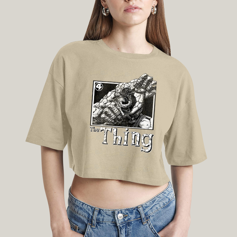 Cropped Oversized Algodão Unissex T shirt Quarteto Fantástico The Thing