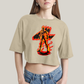 Cropped Oversized Algodão Unissex T shirt Quarteto Fantástico Tocha Humana 4
