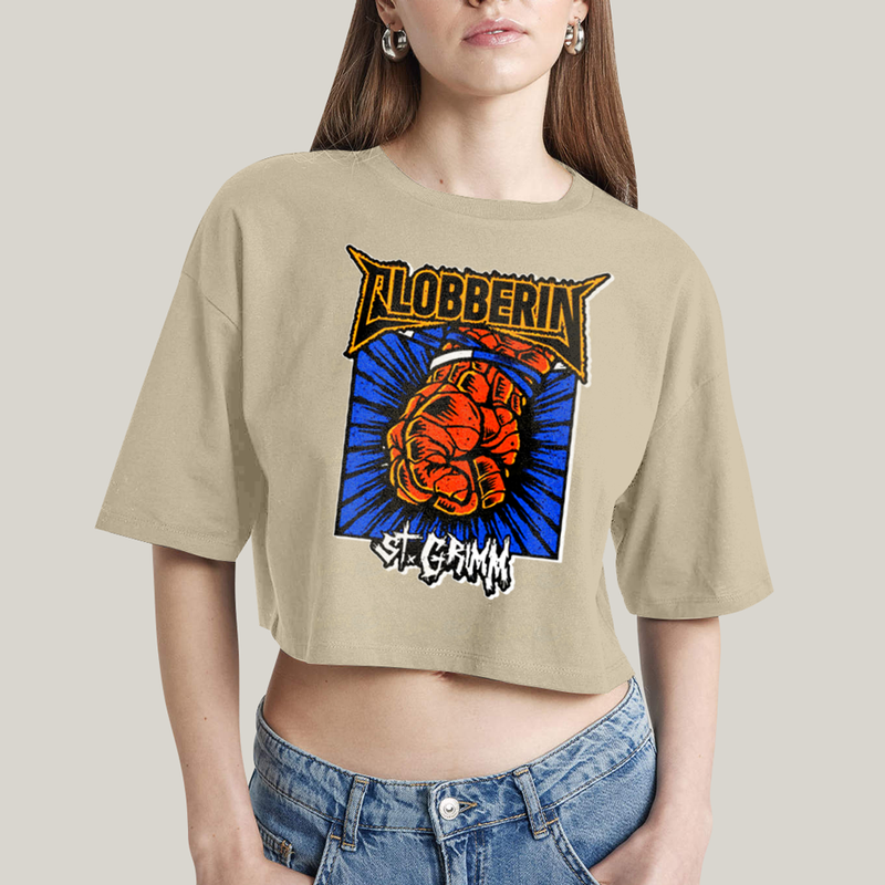 Cropped Oversized Algodão Unissex T shirt Quarteto Fantástico Punho do Coisa