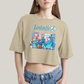 Cropped Oversized Algodão Unissex T shirt The Fantastic Four First Steps 1