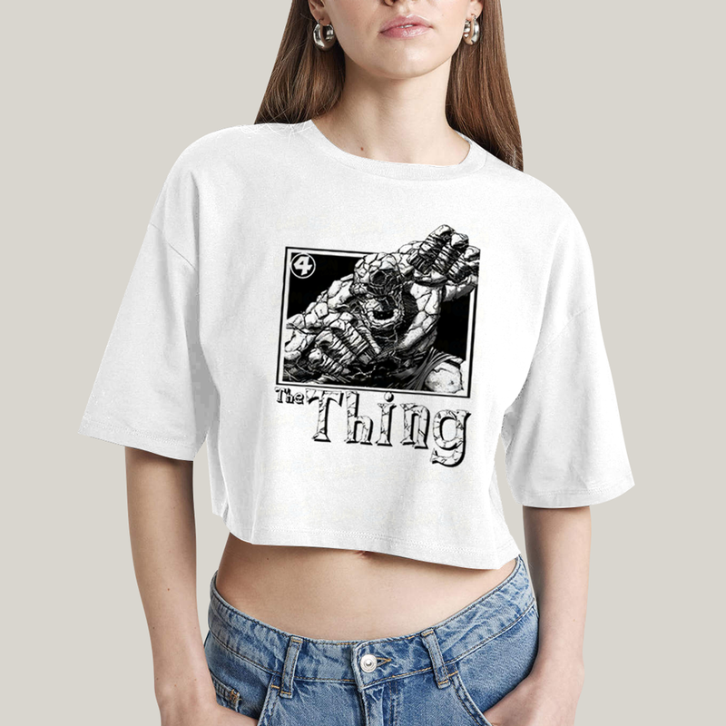 Cropped Oversized Algodão Unissex T shirt Quarteto Fantástico The Thing