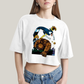 Cropped Oversized Algodão Unissex T shirt O Quarteto Fantástico Cartoon