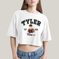 Cropped Oversized Algodão Unissex T shirt Wandinha Tyler Est 2022