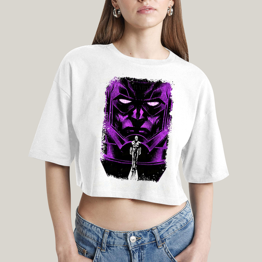 Cropped Oversized Algodão Unissex T shirt Quarteto Fantástico Galactus & Surfista Prateado