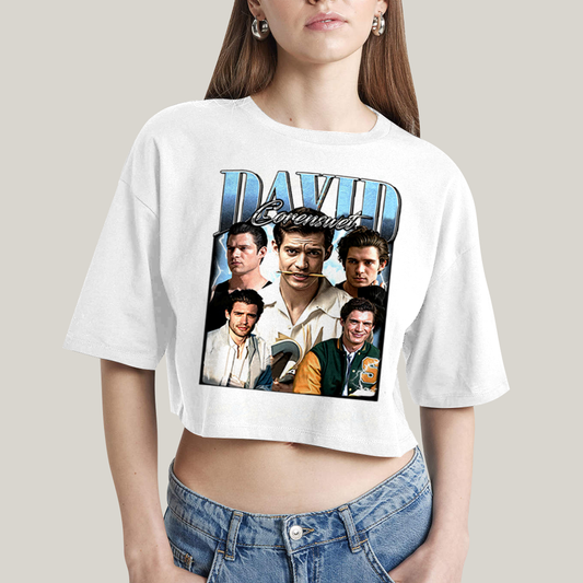 Cropped Oversized Algodão Unissex T shirt Superman David Corenswet Azul 1