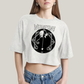 Cropped Oversized Algodão Unissex T shirt Wandinha Wednesday Black White
