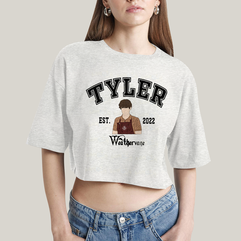 Cropped Oversized Algodão Unissex T shirt Wandinha Tyler Est 2022