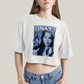 Cropped Oversized Algodão Unissex T shirt Wandinha Retrô