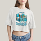 Cropped Oversized Algodão Unissex T shirt Quarteto Fantástico Primeiros Passos Cartunesco