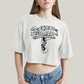 Cropped Oversized Algodão Unissex T shirt Surfista Prateado Retrô