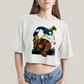 Cropped Oversized Algodão Unissex T shirt O Quarteto Fantástico Cartoon