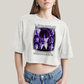 Cropped Oversized Algodão Unissex T shirt Wandinha Roxo Wednesday Eu Não Sou Estranho, Todo Mundo é