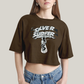 Cropped Oversized Algodão Unissex T shirt Surfista Prateado Retrô