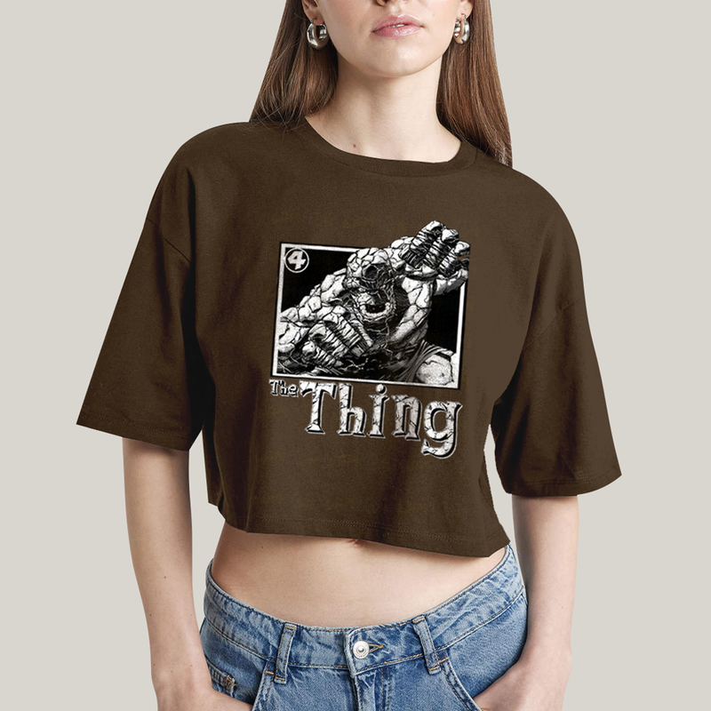 Cropped Oversized Algodão Unissex T shirt Quarteto Fantástico The Thing