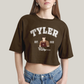 Cropped Oversized Algodão Unissex T shirt Wandinha Tyler Est 2022