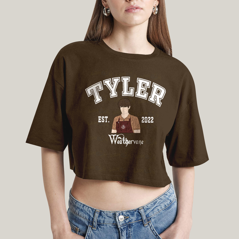 Cropped Oversized Algodão Unissex T shirt Wandinha Tyler Est 2022