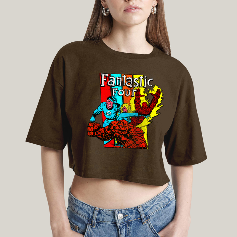Cropped Oversized Algodão Unissex T shirt Quarteto Fantástico Era de Prata 2