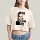 Cropped Oversized Algodão Unissex T shirt Wandinha Essa é Minha Cara Feliz