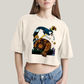 Cropped Oversized Algodão Unissex T shirt O Quarteto Fantástico Cartoon