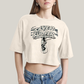 Cropped Oversized Algodão Unissex T shirt Surfista Prateado Retrô