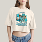 Cropped Oversized Algodão Unissex T shirt Quarteto Fantástico Primeiros Passos Cartunesco