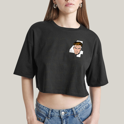 Cropped Oversized Algodão Unissex T shirt Quarteto Fantástico Logo Sr Fantástico