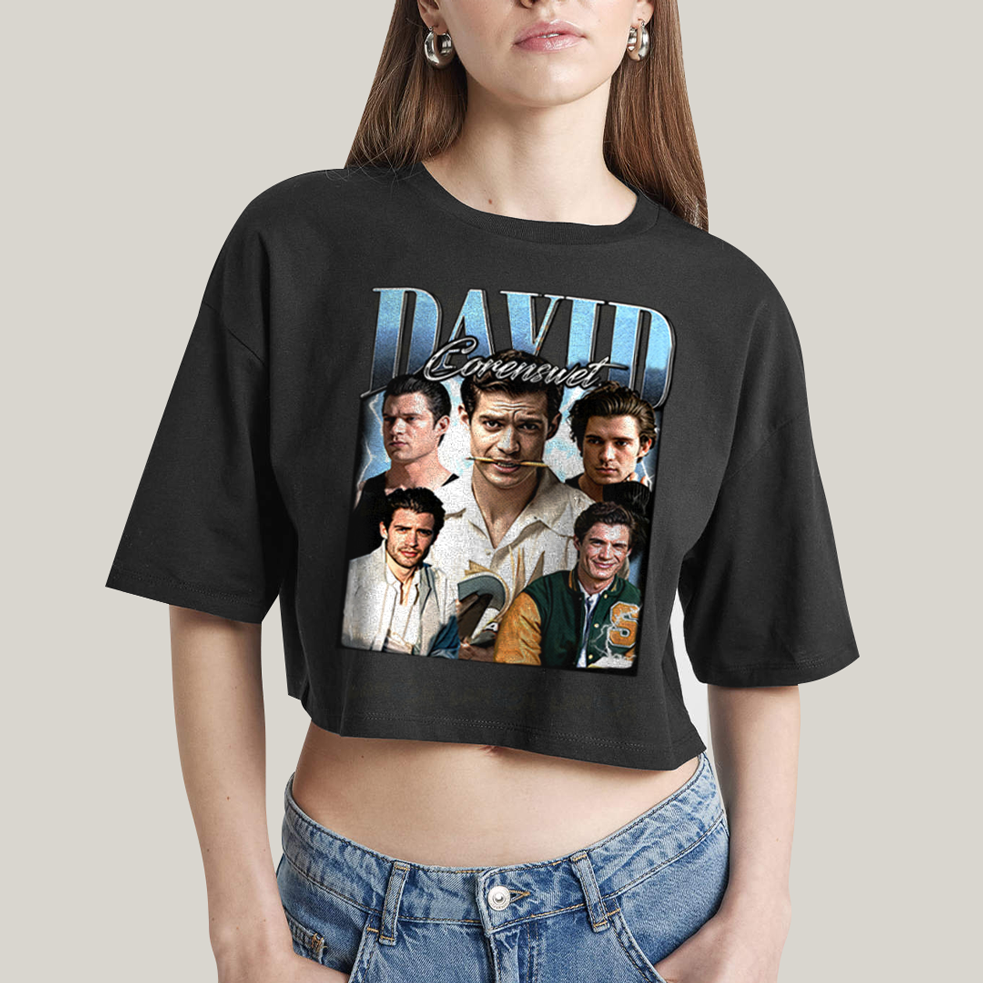 Cropped Oversized Algodão Unissex T shirt Superman David Corenswet Azul 1