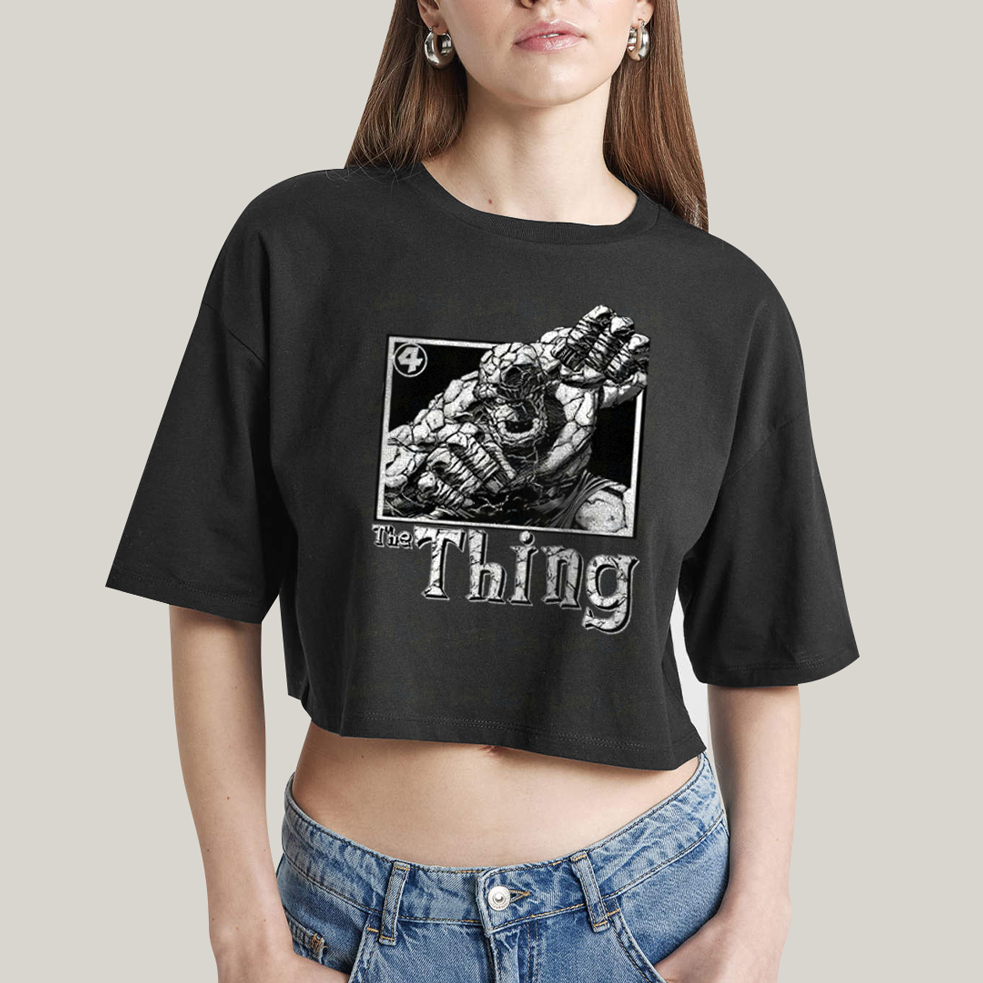 Cropped Oversized Algodão Unissex T shirt Quarteto Fantástico The Thing