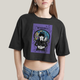 Cropped Oversized Algodão Unissex T shirt Wandinha Fundo Roxo