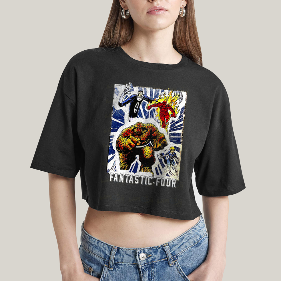 Cropped Oversized Algodão Unissex T shirt Quarteto Fantástico Era de Prata 1