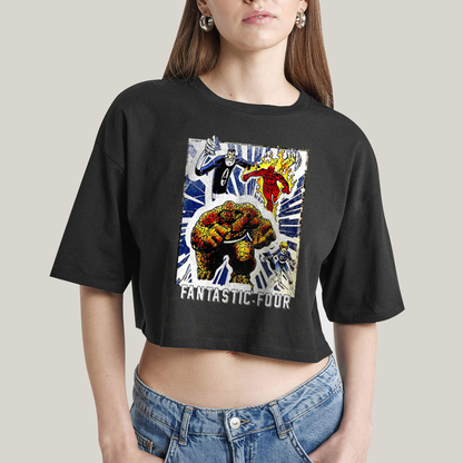 Cropped Oversized Algodão Unissex T shirt Quarteto Fantástico Era de Prata 1