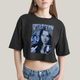 Cropped Oversized Algodão Unissex T shirt Wandinha Retrô