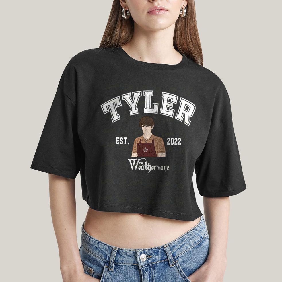 Cropped Oversized Algodão Unissex T shirt Wandinha Tyler Est 2022