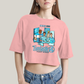 Cropped Oversized Algodão Unissex T shirt Quarteto Fantástico Primeiros Passos Cartunesco