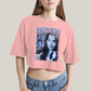 Cropped Oversized Algodão Unissex T shirt Wandinha Retrô