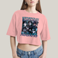 Cropped Oversized Algodão Unissex T shirt Wandinha Wednesday Adams