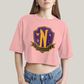 Cropped Oversized Algodão Unissex T shirt Wandinha Unitas Est Invicta