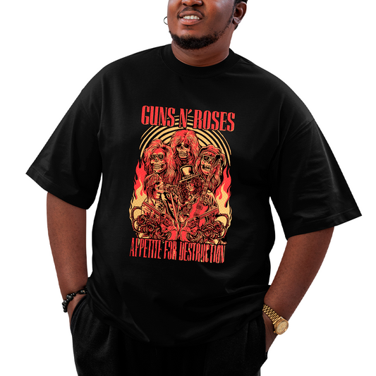 Camiseta Plus Size Roses Banda Appetite Destruction Membros