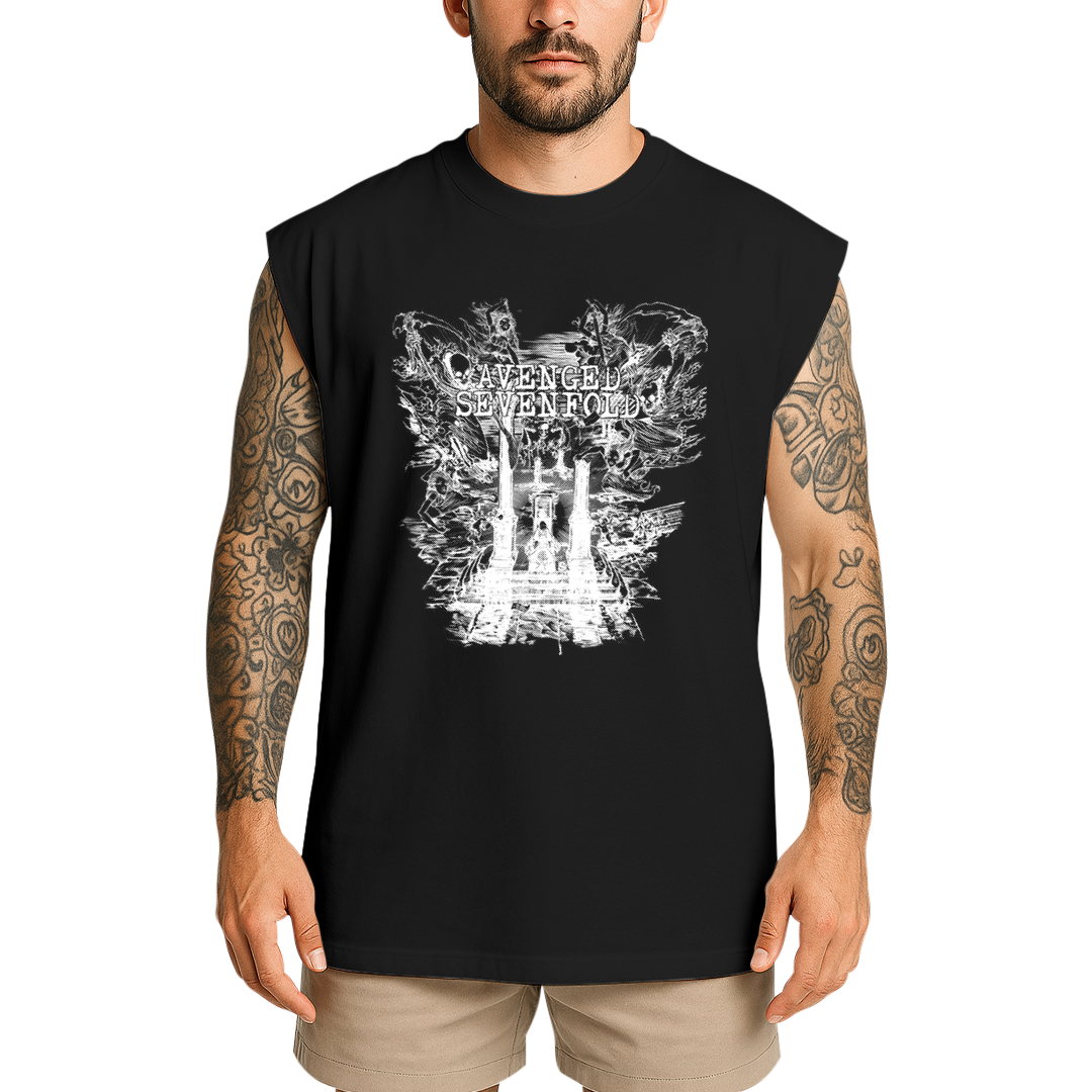 Regata Oversized Avenged Seven Fold Caveira Trono