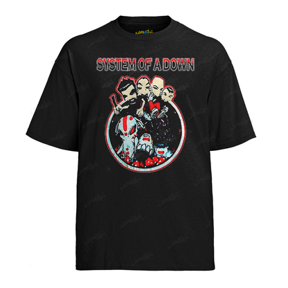 Camiseta Algodão System of Down Cartoon