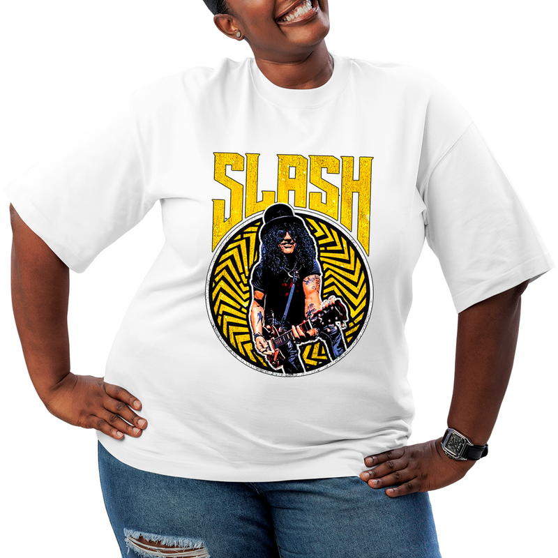 Camiseta Plus Size Roses Banda Slash Vintage