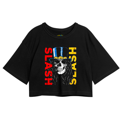 Cropped Oversized Roses Banda Slash Caveira