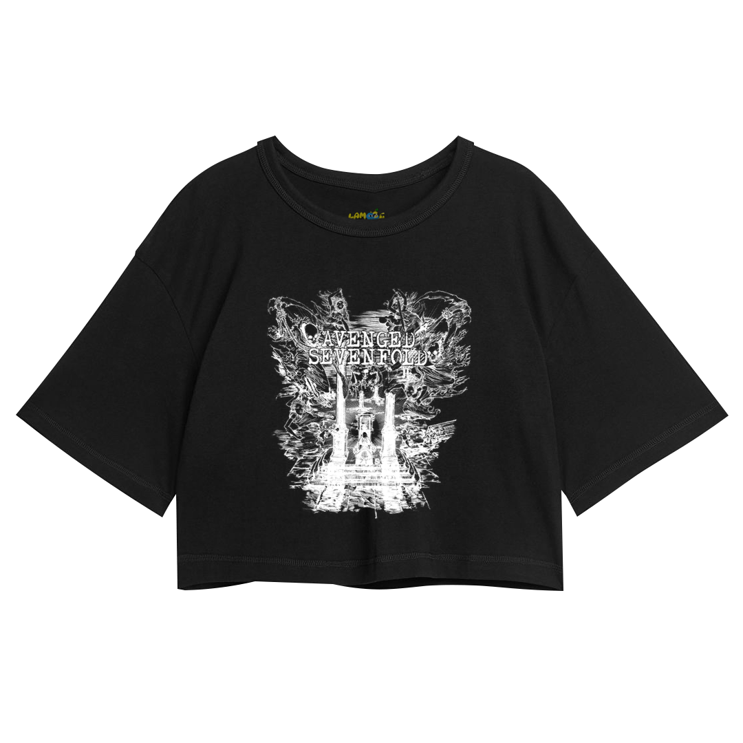 Cropped Oversized Avenged Seven Fold Caveira